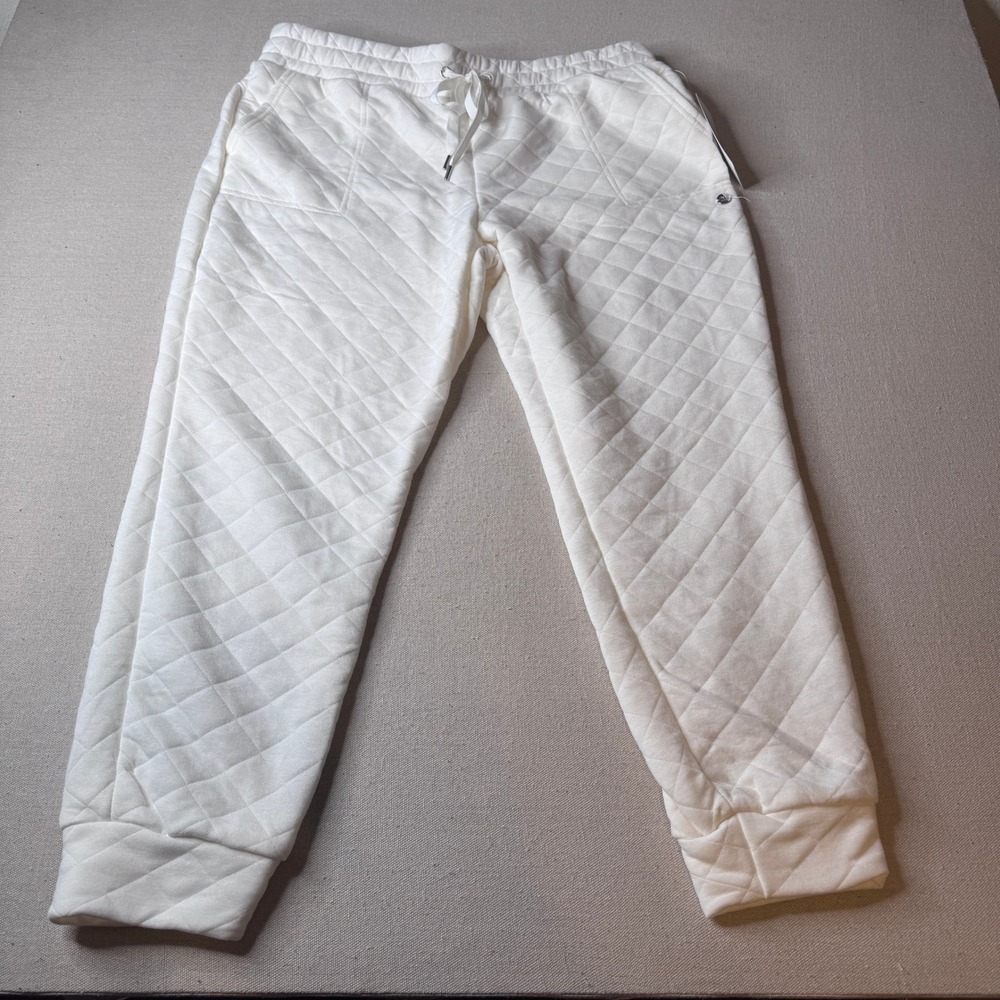 Quiet Luxury Quilted Joggers Cream Jones New York Sport Plus 1X Cozy Lounge - Picture 2 of 7